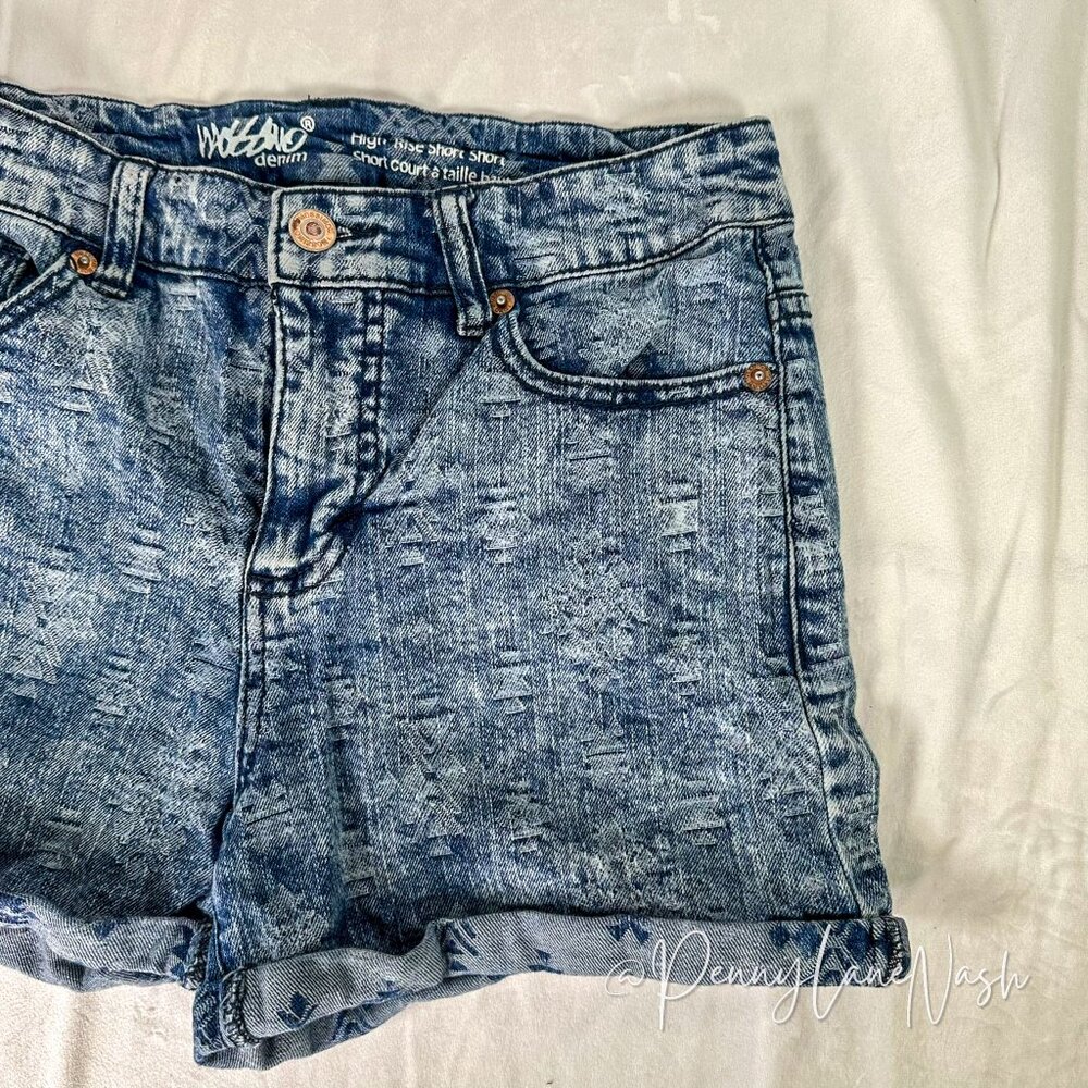 Mossimo Tribal Print Denim High Rise Short Shorts Cuffed - Picture 3 of 7